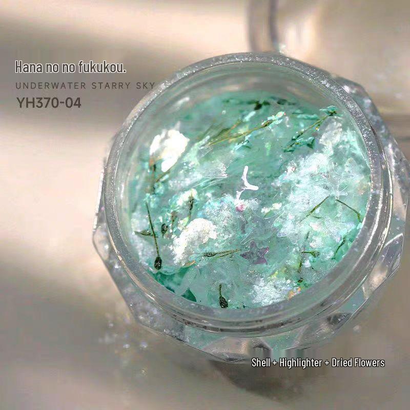 Iridescent Shell & Opal Glitter Nail Art Sequins - Mixed Style Dreamy Cloud Brocade