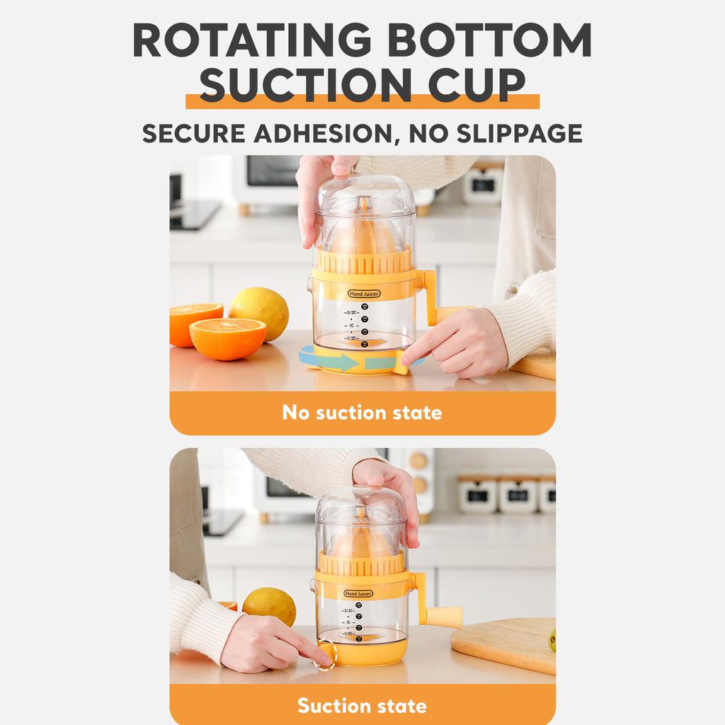 Manual Juicer with Lid Oranges Lemons Grapefruits Squeezer Tool Non Slip Suction Base Juices Extractor for Home Camping