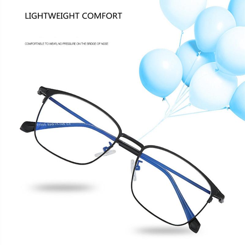 Stainless Steel Frame Anti Blue Light Reading Glasses For Men UV400 Blocking Computer Gaming Eyewear