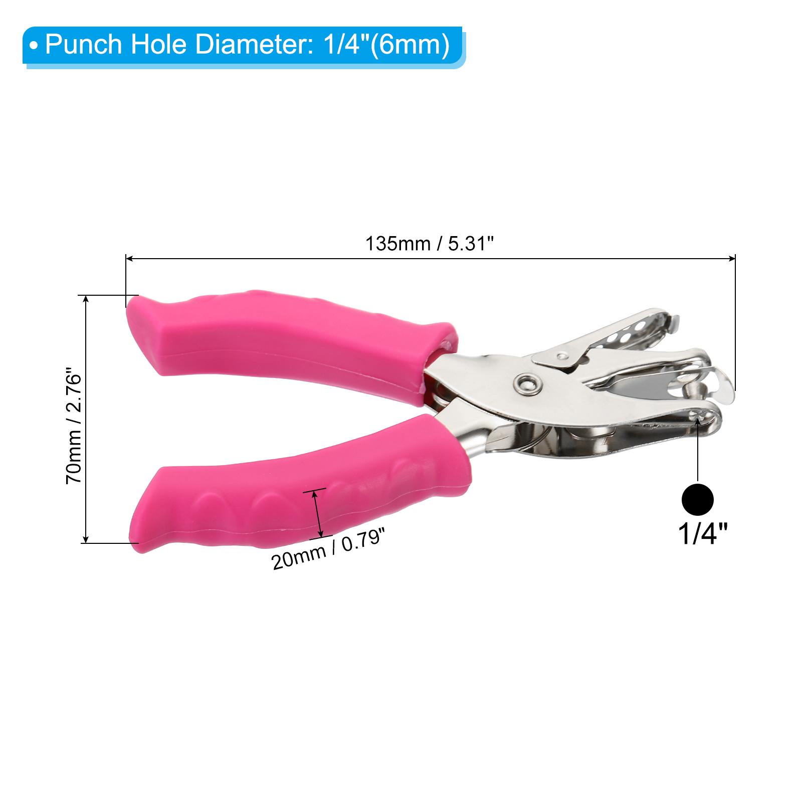 

School Office Metal Single Hole Puncher Handheld Hole Puncher with Soft Grip 6mm Circle Shape DIY Paper Punch Binding Stationery червоний