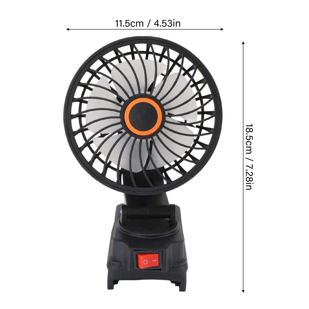 Worksite Fan Fit for DCB206 15W 2500RPM Portable Cordless Work Fan with 2 Charging Ports for Home Car Camping