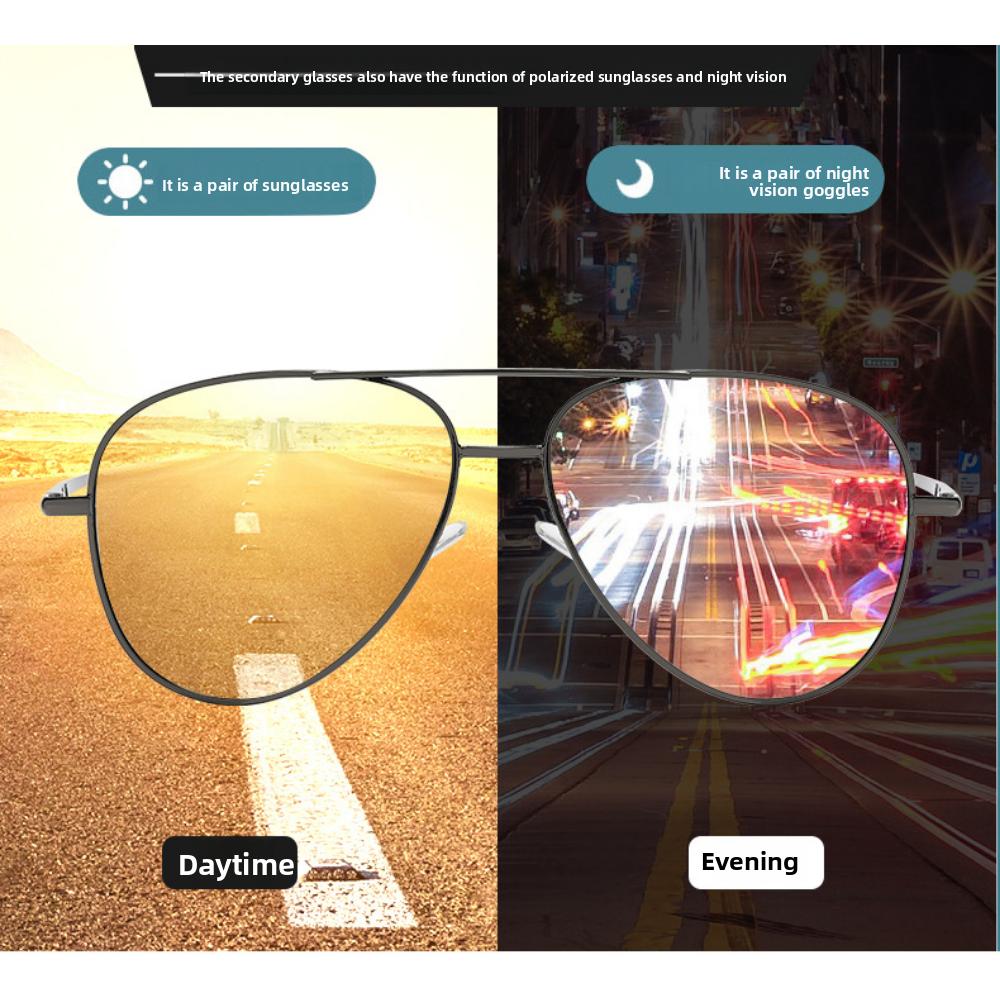 Herren Sonnenbrille mit großem Rahmen, gefederte polarisierte Fahrbrille, Outdoor-Angel-Sonnenbrille, Krötenbrille A103