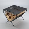 CAMPING MOON Firewood Rack with Top Plate for Field Firewood Rack Table Fireside Table Black Black Gear T-285A