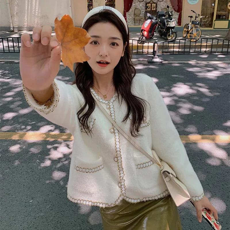 Fashionable Versatile Double-sided Fleece Faux Mink Coat Korean Loose Jacket Cardigan Sweater Spring and Autumn Elegant Socialite
