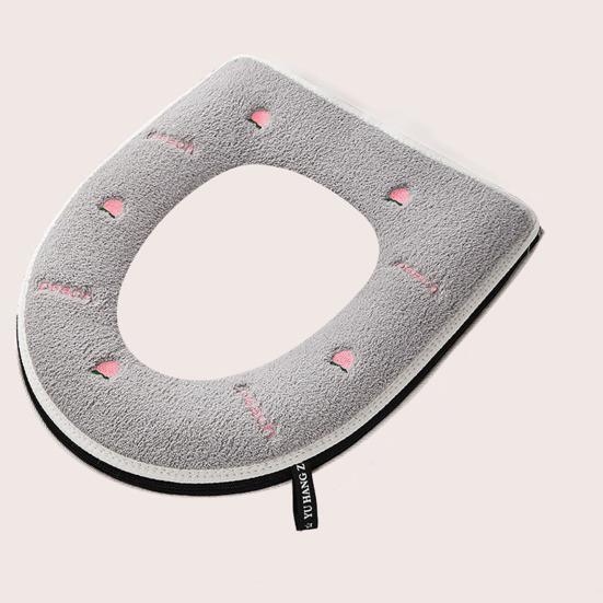 Toilet Seat Cover Soft Stretchable Non-Slip Washable Pad Round Elongated Square Toilet Seat Mat Wrinkle Resistant Toilet Seat