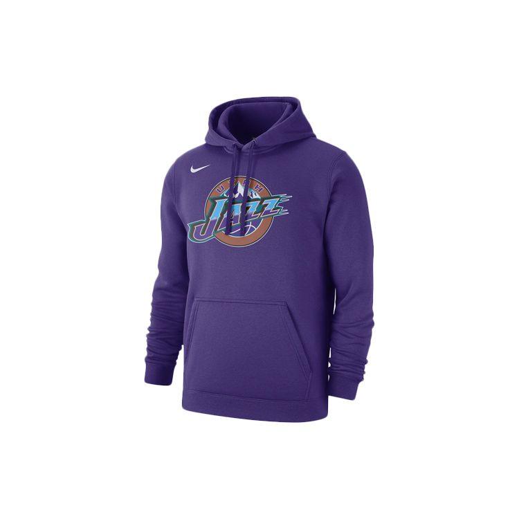 Nike NBA Classic Logo Utah Jazz, Hooded Comfortable Casual Versatile Thermal Fleece Lined Long Sleeved Sweatshirt Men's CI4540-504
