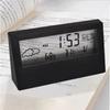 Black Alarm Clock Home Humidity Indoor Temperature LCD Screen