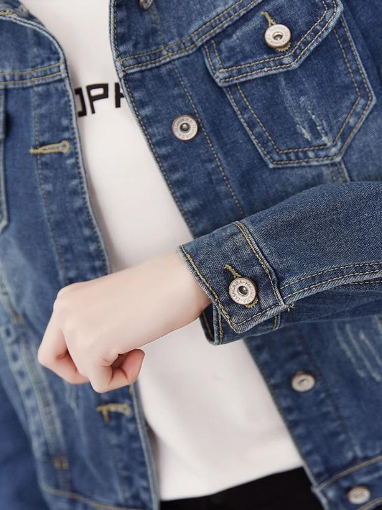 Plus Size Women's Denim Jacket: 2026 Spring/Autumn Slimming, Versatile, Loose Fit Short Top