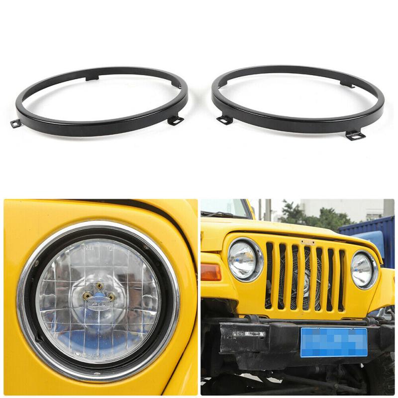 2pcs Metal 7 Inch Headlight Ring Mounting Bracket Retaining Replacement Parts Compatible For Tj