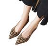 Fashion French Leopard-print Single Shoes Female Pointy Temperament Kitten with 2025 New Suede Mid-heel Pumps