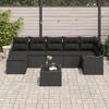 Ensemble de canapés de jardin 8 pièces avec coussins en poly rotin beige, Canapé de jardin 2 places avec coussins en poly 3345803