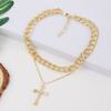 Hip Hop Chain Double Layered Stacking Necklace Light Luxury Niche Design Cold Wind Net Red Hundred Matching Sweater Chain Collarbone Chain Female