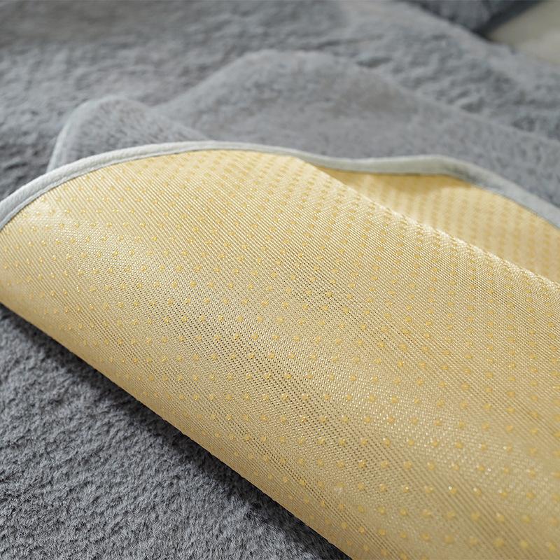 Cuscino per divano in peluche tipo coniglio invernale, cuscino antiscivolo, semplice, spesso, caldo, telo per divano