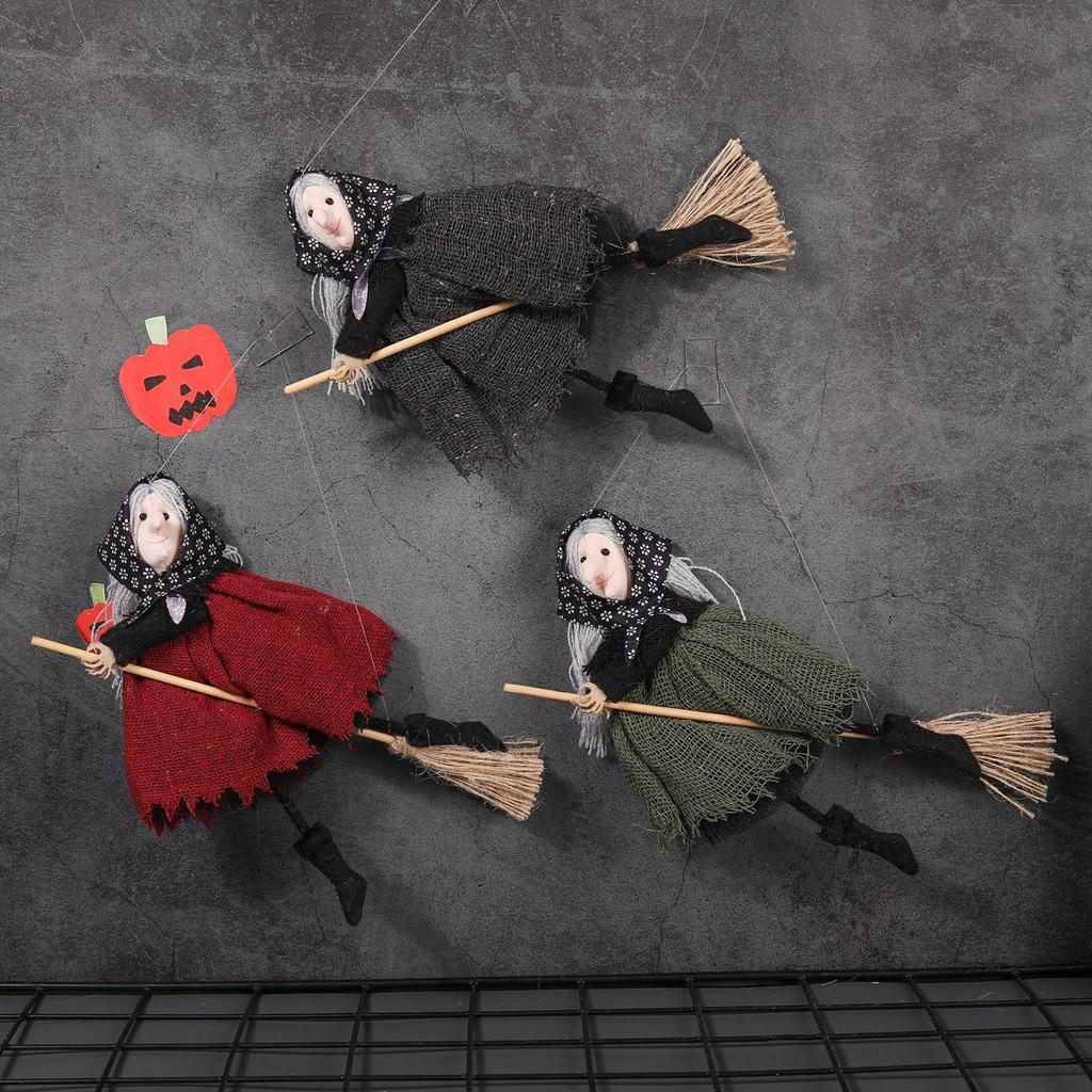 Halloween Witch Broom Hanging Ornament for Kids