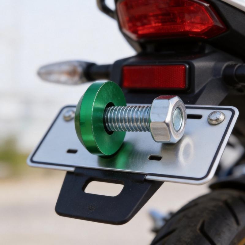 Motorcycle Plate Mounting Hardware with Anodized Countersunk Washers, Socket-Head Bolts and Nuts for Replacement