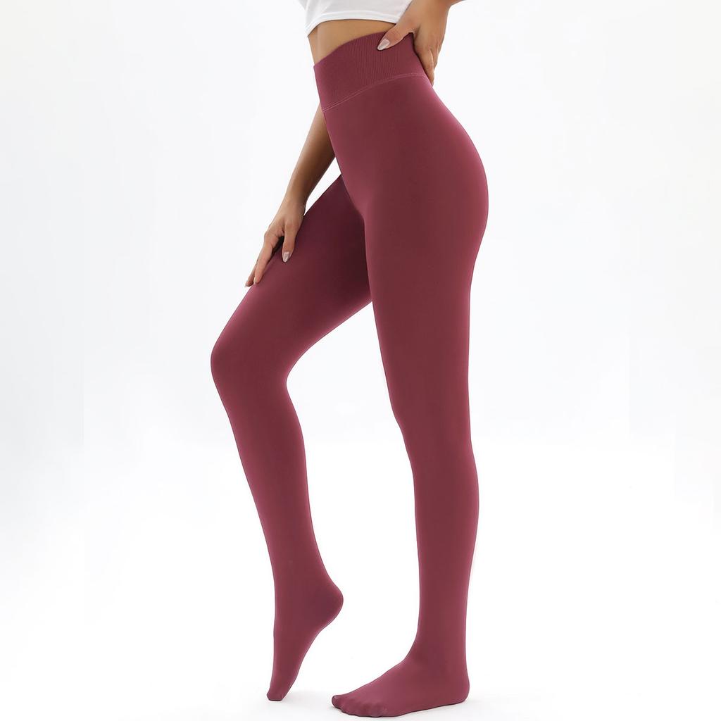 Nessaj Winter Women Leggings High Elasticity Plus Size Tights Plus Velvet Leggings With Socks 320g