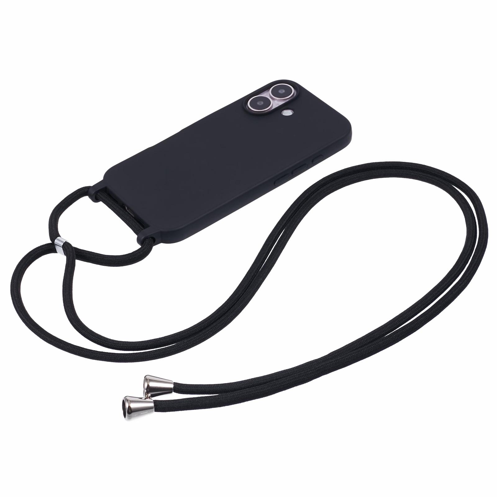 

For iPhone 16 Case Soft TPU Phone Cover with Adjustable Lanyard A
