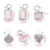 Llavero Portafotos de Acrílico Transparente Varios Diseños Llaveros Portafotos en Blanco para Exhibición de Fotos Navideñas