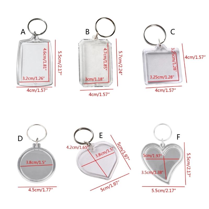 Llavero Portafotos de Acrílico Transparente Varios Diseños Llaveros Portafotos en Blanco para Exhibición de Fotos Navideñas