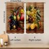 Vintage Kitchen Fruit Basket Patterned Printed Curtains Window Decorations Home Room Farmhouse Made Of Polyester Treatment