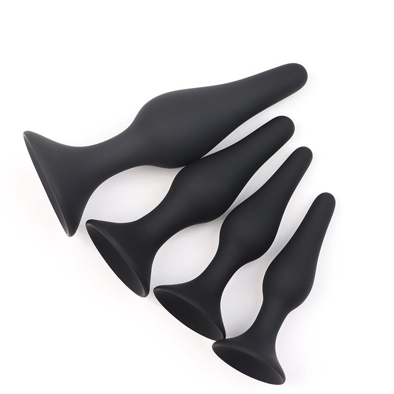 Plug anal en silicone noir, 4 tailles, jouets sexuels pour femmes, plug anal unisexe, jouets érotiques, produits sexuels pour hommes