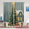 2pcs,Curtains Christmas Tree Snow Gifts_b (3) Chic Contemporary Curtains 100% Polyester Curtains Decorations Outdoor Ldeal for