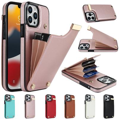 Více přihrádek na karty Magnetická peněženka Kožené pouzdro pro iPhone 16 Pro MAX 14 15 13 12 11 7P 8Plus SE 2022 X XS Kapsa Taštička Kryt