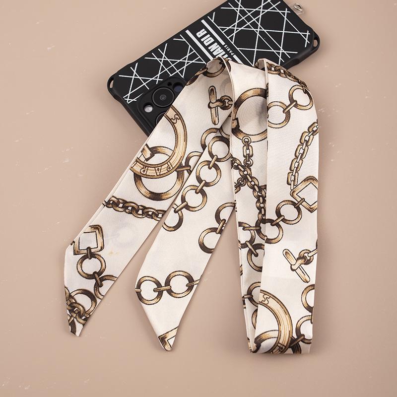 Houndstooth Scarf: Elegant Polyester Ribbon for Bag or Hair Decoration with a Fashionable Flair.