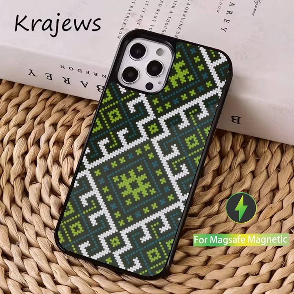 

U-Ukraine O-Ornaments Pattern Phone For iPhone 16,15,14,13,12,11,Pro,Max,Plus,Mini, Magsafe,Magnetic Wireless Charging Case iPhone15