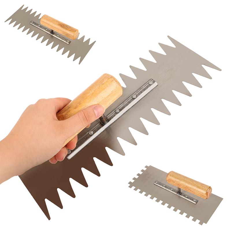 1Pc Toothed Knives Ceramic Widened Large Boards Tile Tiling Tools Masons Serrated Trowels Workers Auxiliary Plastering Decor