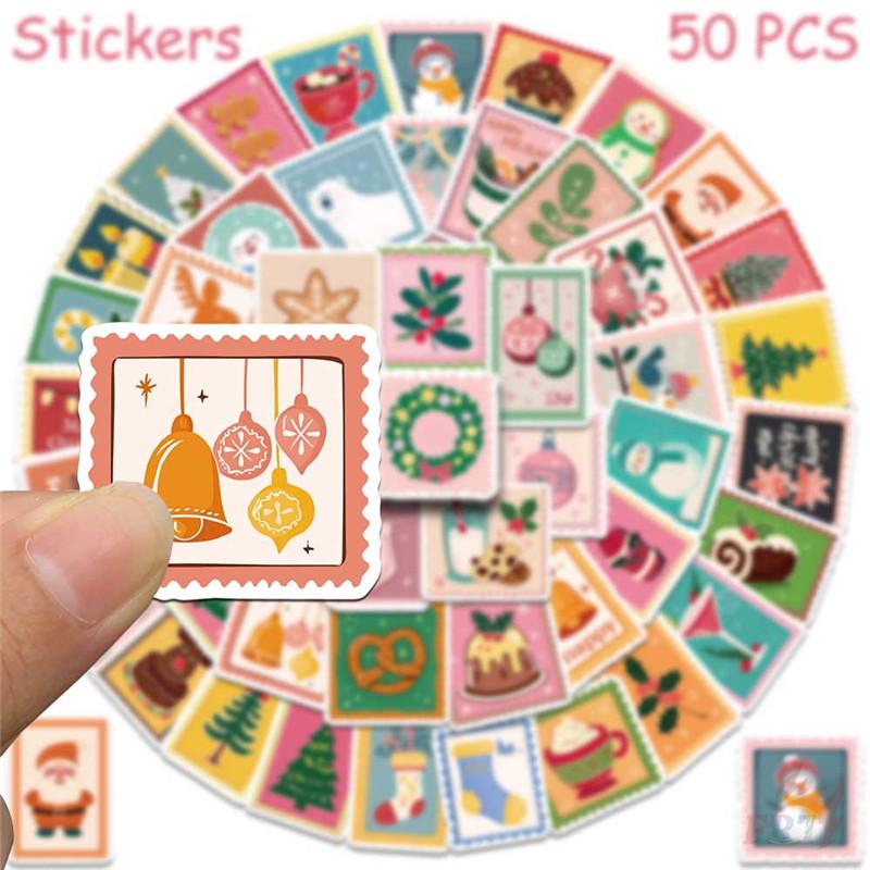 50Pcs/Set Pink Christmas Stamp Series 02 Stickers DIY Fashion Waterproof Doodle Decals Stickers