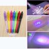 4 szt. 2 w 1 Świecący długopis UV do pisania Niewidoczny marker z tuszem Prezent do rysowania dla dzieci