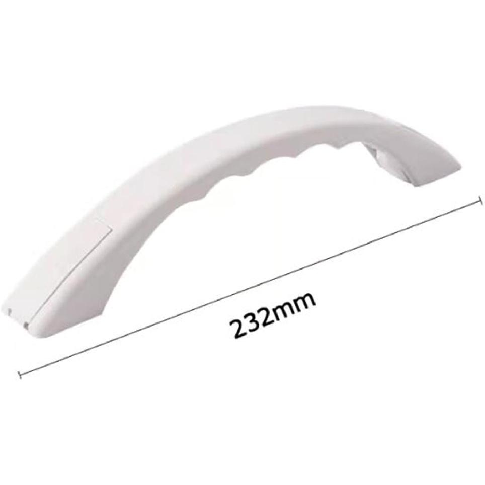 9-inch RV Cargo Trailer Door Handle Bar Accessory for Easy Grip, White Curved