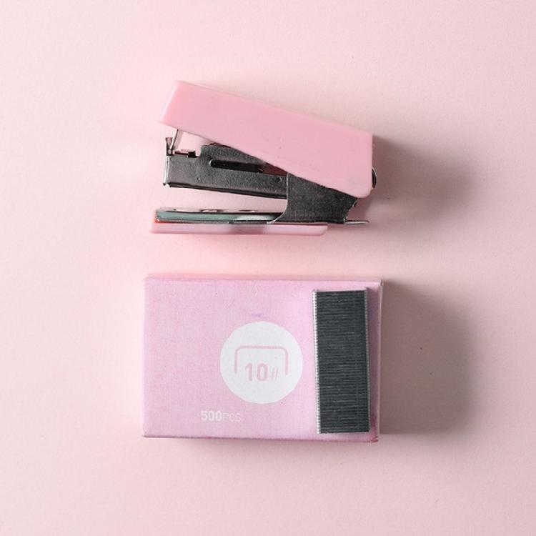 1 Set Small Stapler with Staple Desk Stapler Plastic Office Stapler 6-10 Sheets Capacity For Daily Use