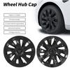 4 Pcs 18in Automobile Hubcap Matte Black Wheel Hub Full Rim Protector Cover Replacement for Tesla Model 3 2017 To 2023