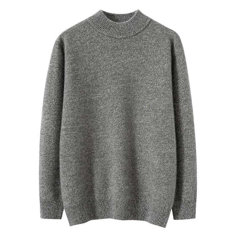 Flower yarn cashmere sweater, cashmere sweater, double-layer semi-turtleneck base, knitted sweater inside to keep warm