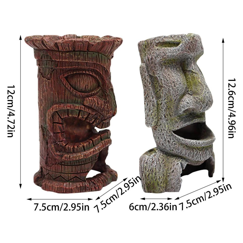 

Украшения для аквариума, ландшафт, дизайн головы с острова Пасхи из смолы в европейском стиле, аксессуары для аквариума, украшения для дома