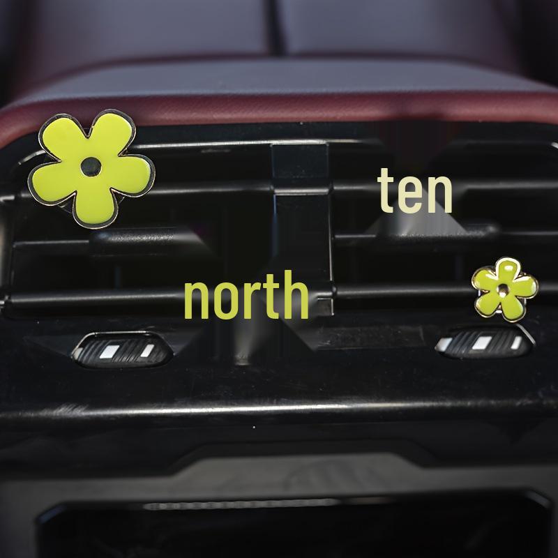 Alloy Daisy Car Air Freshener Clip - 4PCS Fragrance Decoration