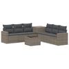 Sofa Set 8 Pieces Gray and Dark Gray Poly Rattan and Steel