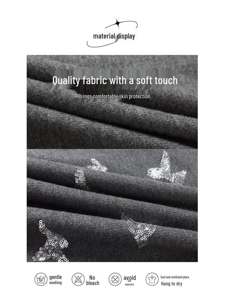 Damski dzianinowy zestaw dwuczęściowy: Kamizelka z okrągłym dekoltem i kardigan o średniej długości z długim rękawem Sukienka wełniana