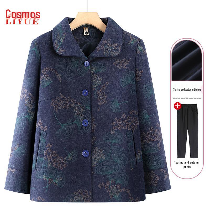 Stilvolle Umlegekragenjacke für Damen 60-80: Frühlings-/Herbst-Oberbekleidung für Mittelalte & Ältere