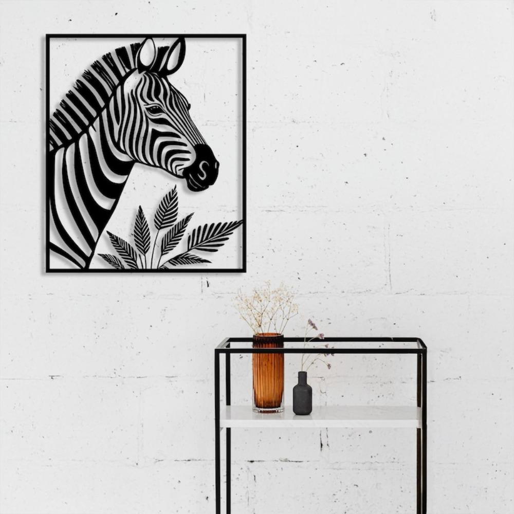 Handmade Black Metal Zebra Wall Art Safari Home Decor Animal Gift