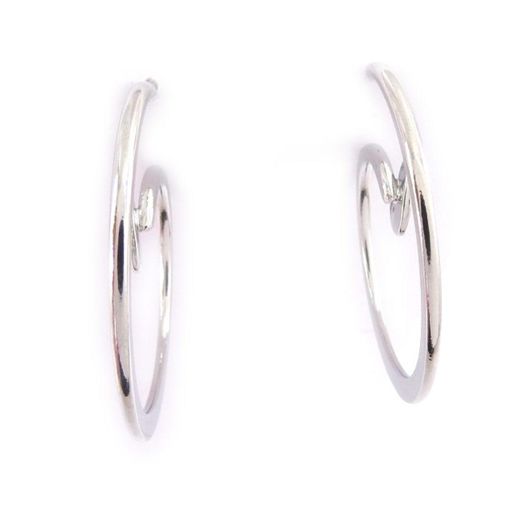 Les Trésors De Lily [J8995] - Silver 'Choregraphie' Hoop Earrings Ø 35 Mm
