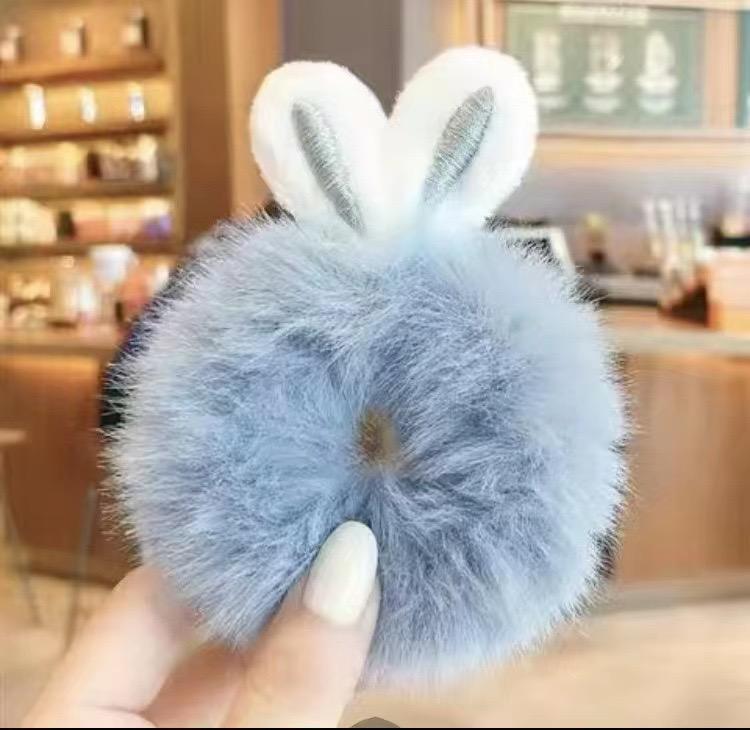 

Panda Cows Cat Rabbit Plush Elastic Hair Bands Sweet Pontail Ties Women Girl Cute Cartoon Hair Scrunchies Christmas синій