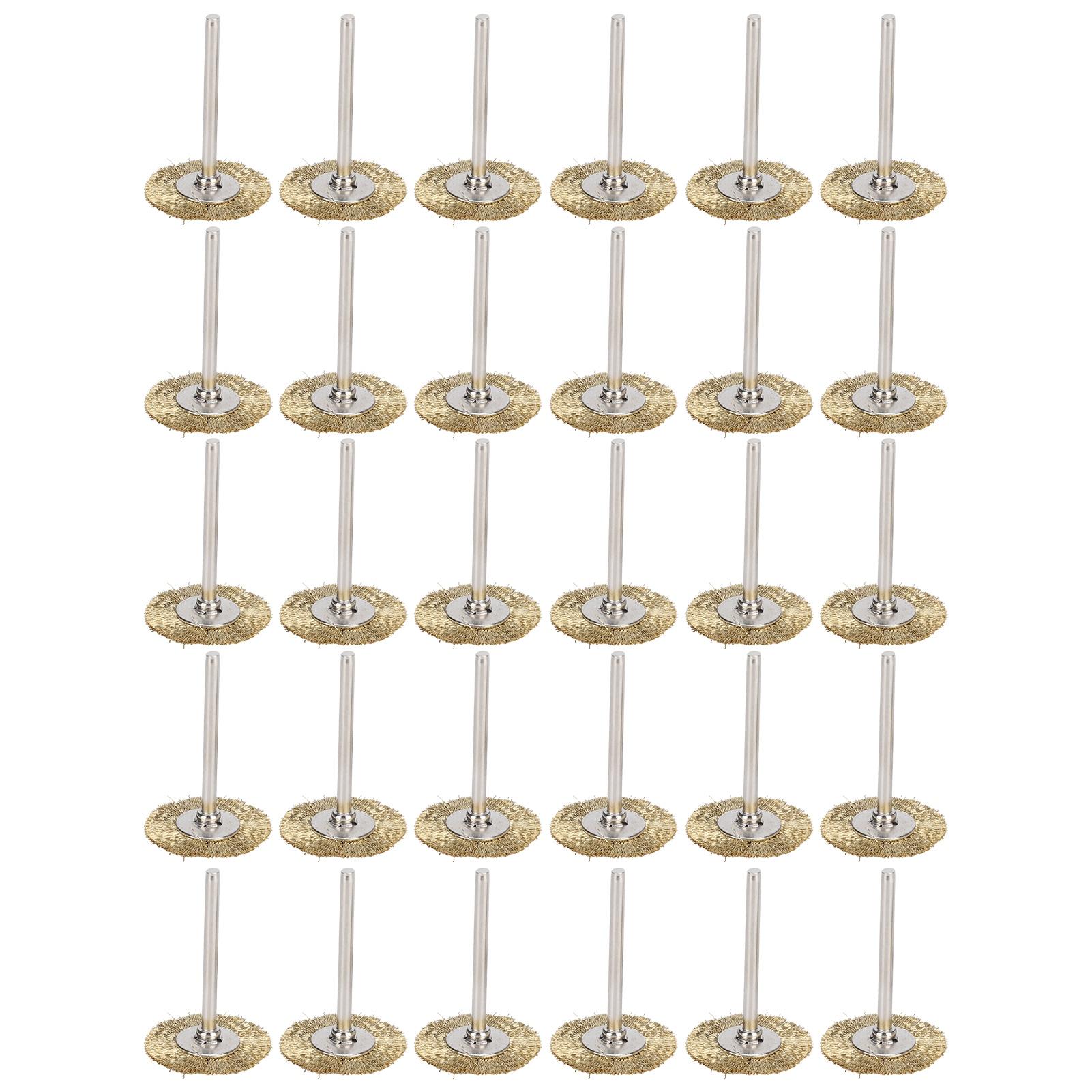

30 шт. Щетка-колесо плоская мини-резьба по дереву ржавчина коррозия удаление краски полировка инструменты латунная проволока
