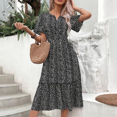 New Summer Women's Slim-fitting and Thin Printed Dress