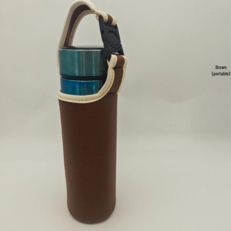Universal Insulated Thermos Cup with Anti-Fall Protection and Portable Crossbody Strap