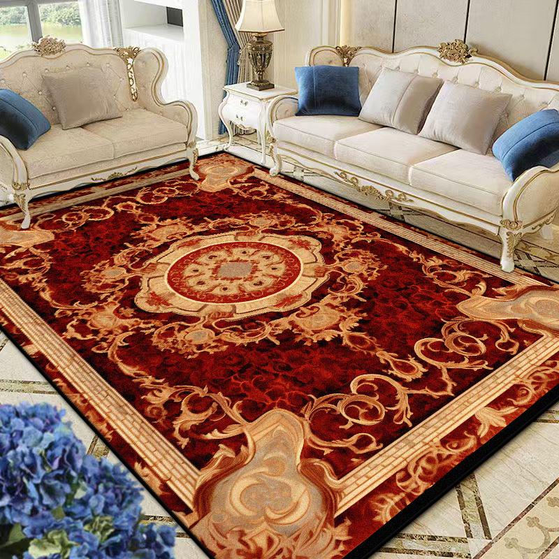 European Style Carpet Luxury Bedroom Decoration Flannel Customizable Rugs for Living Room Soft Fluffy Lounge Floor Mat Office