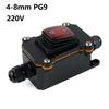 220V Waterproof Switch 24V 4 Feet 2 Gears IP65 Red With Light