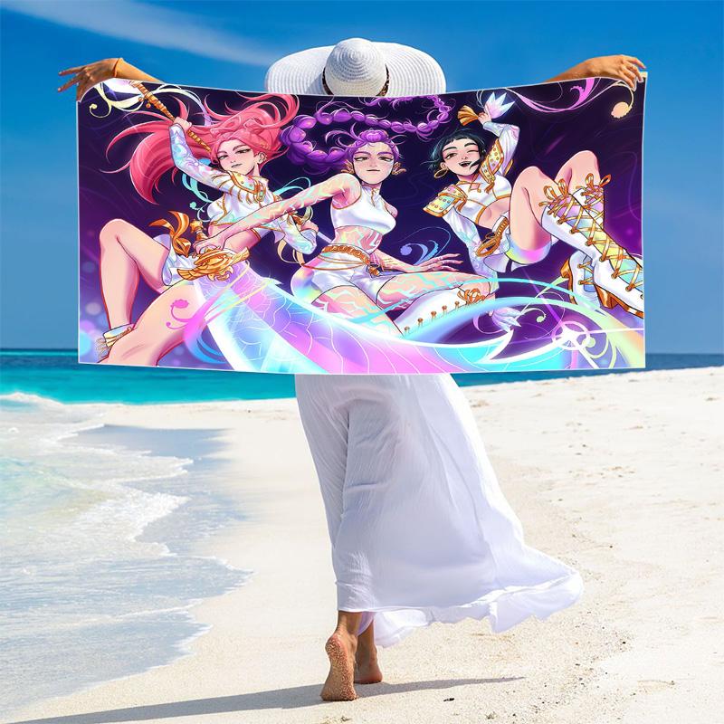 HUNTRIX Print Beach Towel, Large Soft Quick Dry Towel for Beach Camping Swimming
